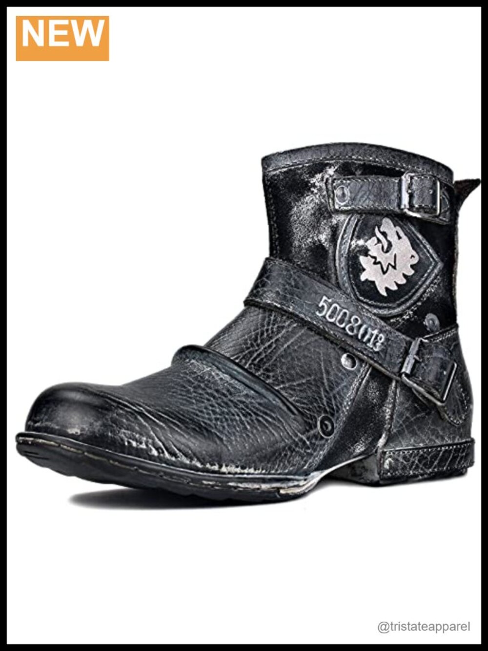 Men's Leather Chukka Moto Boots Zipper-Up Casual Ankle Boots with Composite Toe